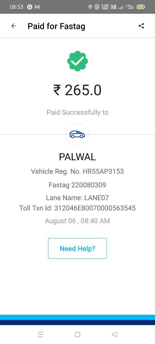 TService247's tweet photo. How Paytm fastag do fraud with customers NHAI toll plaza govt. Fee is 50/- rupees and fastag charged 265/- So my request to Shree Nitin Gadkari ji please Check and blacklisted this type of fastag vendors. 
@nitin_gadkari 
@paytmbankcare 
@NHAI_Official 
@OfficeOfNG 
@NPCI_NPCI https://t.co/WR6o6xfzCY