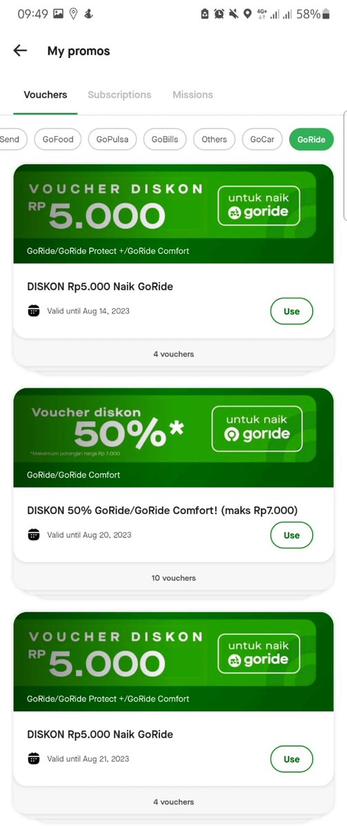 jasaorder18's tweet photo. WTS Voucher Goride &amp; Gocar, tapi cuma bisa cash (cash only).
Fee:
- 1100 (gocar)
- 600 (goride)

Payment QRIS setelah pesan

langsung wa aja https://t.co/QhBEJc7Gnf

#zonauang #zonaaba #wts #goride #gojek #gocar https://t.co/YDNZsFzDkv