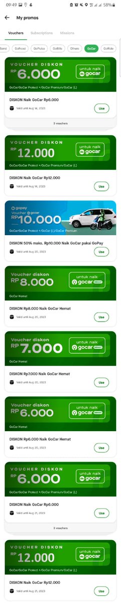 jasaorder18's tweet photo. WTS Voucher Goride &amp; Gocar, tapi cuma bisa cash (cash only).
Fee:
- 1100 (gocar)
- 600 (goride)

Payment QRIS setelah pesan

langsung wa aja https://t.co/QhBEJc7Gnf

#zonauang #zonaaba #wts #goride #gojek #gocar https://t.co/YDNZsFzDkv