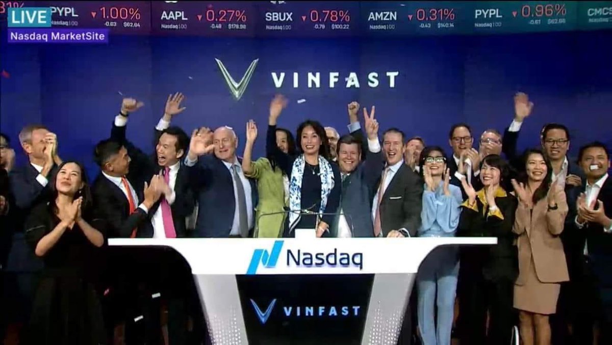 hanatrieudo's tweet photo. Niềm tự hào Việt Nam! 
Chúc mừng VinFast IPO thành công tại Nasdaq.
👍👍👍 https://t.co/1BgEOdR34A