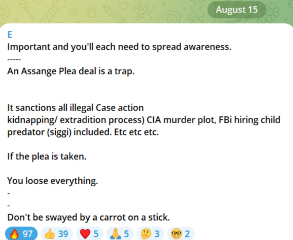 DrTruth1905's tweet photo. @Consortiumnews No plea deal, its a trap! 
#NoPlea 
#NoPoison 
#NoBackdoors 
#FREEAssange https://t.co/LbQsu7iigk