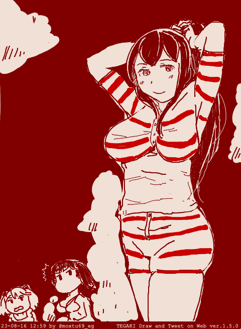 赤城さんにはこういう昔の水着を着てほしい 特に戊 #tegaki_dt 