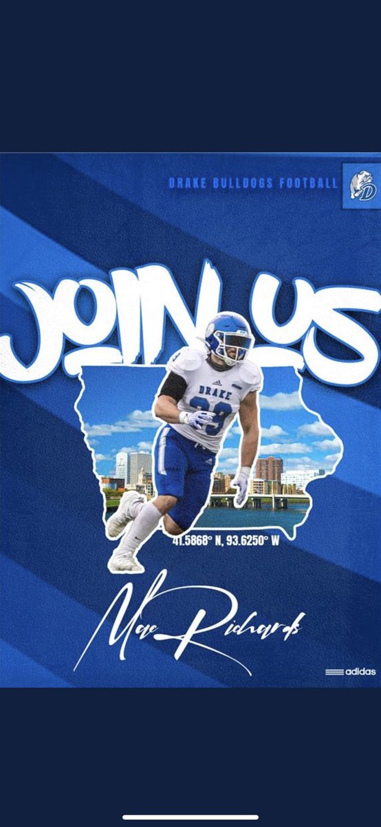 Mac Richards (@mac_richards8) on Twitter photo After a great camp this summer and after a conversation with <a href="/AdamGajo/">Adam Gajo</a> I am excited to announce I have received my first Division 1 offer to <a href="/DrakeBulldogsFB/">Drake Football</a>!
<a href="/tstepsis/">Todd Stepsis</a> <a href="/3DRobinson/">3D SPORTS PERFORMANCE</a> <a href="/MHanshaw7/">Matt Hanshaw</a> <a href="/dzupke/">Dana Zupke</a> <a href="/Trace_Carroll/">COACH TRACE</a> @GoBigBlue_PHS <a href="/germ2421/">John Germinaro</a> <a href="/CoachGerm/">🅿️aul Germinaro</a> <a href="/azc_obert/">Richard Obert</a> After a great camp this summer and after a conversation with <a href="/AdamGajo/">Adam Gajo</a> I am excited to announce I have received my first Division 1 offer to <a href="/DrakeBulldogsFB/">Drake Football</a>!
<a href="/tstepsis/">Todd Stepsis</a> <a href="/3DRobinson/">3D SPORTS PERFORMANCE</a> <a href="/MHanshaw7/">Matt Hanshaw</a> <a href="/dzupke/">Dana Zupke</a> <a href="/Trace_Carroll/">COACH TRACE</a> @GoBigBlue_PHS <a href="/germ2421/">John Germinaro</a> <a href="/CoachGerm/">🅿️aul Germinaro</a> <a href="/azc_obert/">Richard Obert</a>