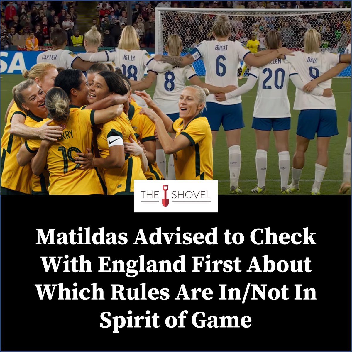 TheShovel's tweet photo. "They might expect you to let them know in advance that you’re going to take a shot on goal. Who knows?" 

Read the full story --> https://t.co/mRB8E2SUf5

#Matildas  #FIFAWomensWorldCup https://t.co/SK6bdp6PNl
