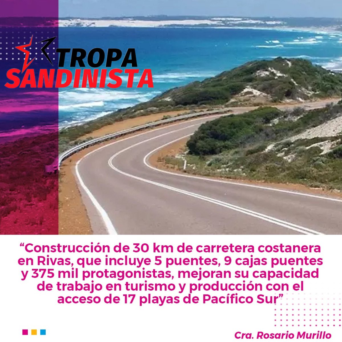 #Nicaragua contará con una carretera que tendrá trascendencia turística, pero que mejorará la calidad de vida de los emprendedores que habitan en la zona y a su vez de la población en general. #TropaSandinista #CiudadSandinoD2 <a href="/TE2021/">Tropa Sandinista</a> <a href="/lestradc/">Lestradc🇳🇮</a> <a href="/AreMc23/">Are Mendoza</a> <a href="/amago1956/">Ana María González</a> <a href="/SoleMercede/">Mercede sole Reyes sanchez</a>