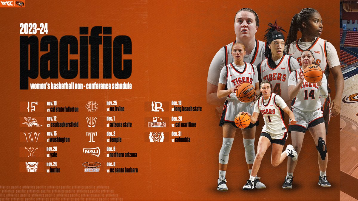 Pacific_Hoops's tweet photo. Our 2023-24 non-conference schedule is here! 

Full Release: https://t.co/beOPR5htDS

#UpRoar https://t.co/VCHD1HL7rt