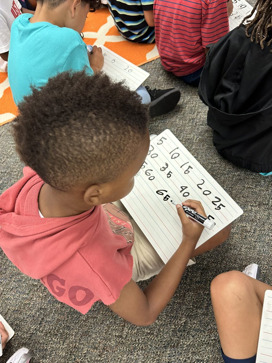 Number Corner consisted of counting, singing and writing by fives today! Go first grade mathematicians! @HumbleISD_ASE @RRobinson_ASE