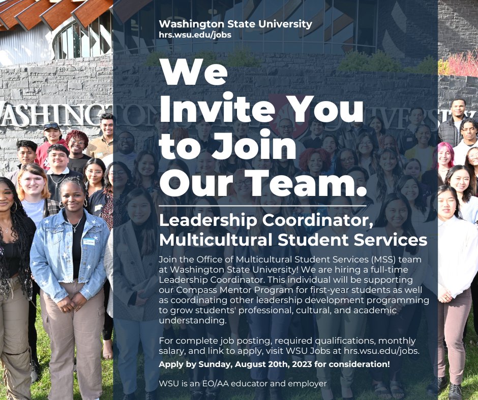 Apply Here:
wsu.wd5.myworkdayjobs.com/en-US/WSU_Jobs…
