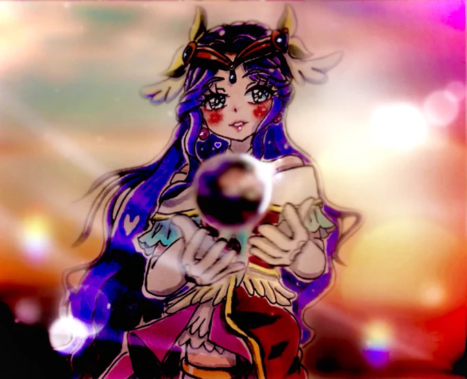 朝陽が水平線から光の矢を放ち〜過去絵おじさん#precure #キュアアース生誕祭#キュアアース生誕祭2023 