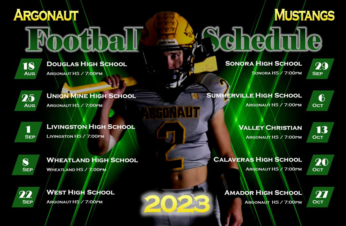 Season kicks off Friday! #SwingTheAxe <a href="/ArgoStangs/">Argonaut Football</a> <a href="/Coach_A_Stevens/">Foothill Coach</a> <a href="/JMarzano408/">James Marzano</a> <a href="/CoachMattFloyd/">Matt Floyd</a>