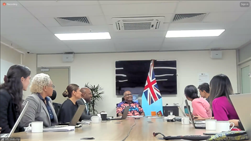 PacificEUTrade's tweet image. @ForumSEC Trade Programme briefing for Fiji Deputy PM &amp;amp; Minister for Trade, FTMM Chair Hon. @ManoaKamikamica this morning included the presentation on the 2023 priorities for the #PRISE #SPIRITproject by Ms Setaita Tupua.