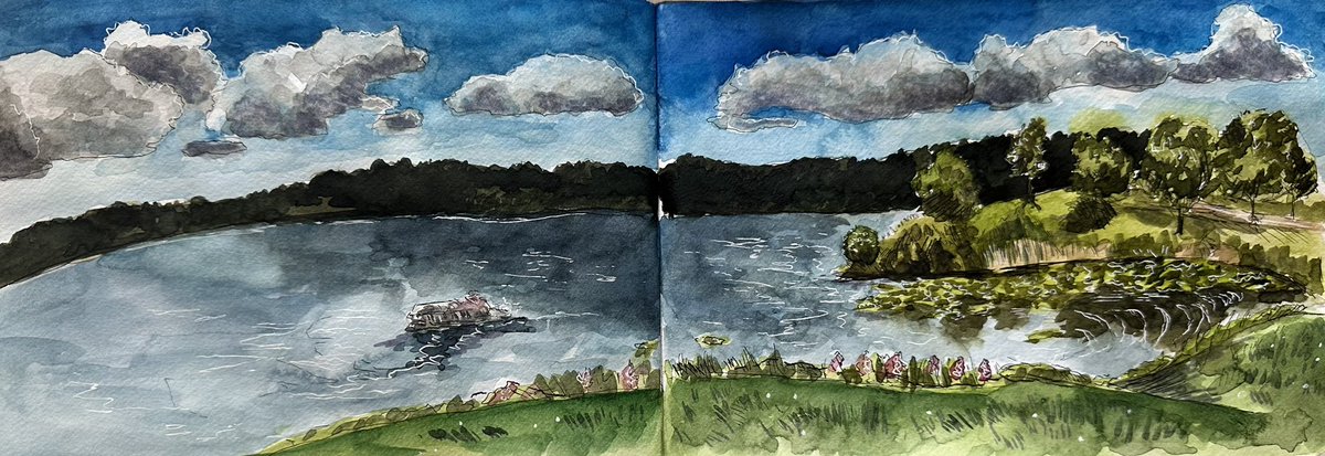 Luminaluniiart's tweet photo. “Independence Grove” watercolor painting of a beautiful forest preserve. Paint from life. 
#watercolorpainting #watercolor #art #artist #painting #painter #fypシ゚  #nature #NaturePhotograhpy #paintingoftheday #paintfromlife https://t.co/Pt08zJq7GM