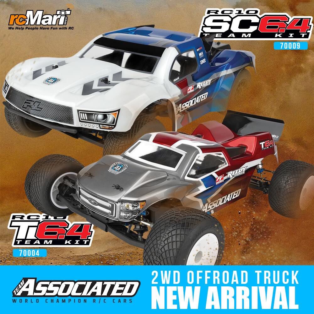 rcmart's tweet image. Team Associated 1/10 2WD Offroad Truck Kits NEW ARRIVAL!!! 
They are respectively RC10SC6.4 Short Course and RC10T6.4 Truck.

&amp;gt;&amp;gt; rcmart.com/Team-Associate… &amp;lt;&amp;lt;

#rcMart
#TeamAssociated