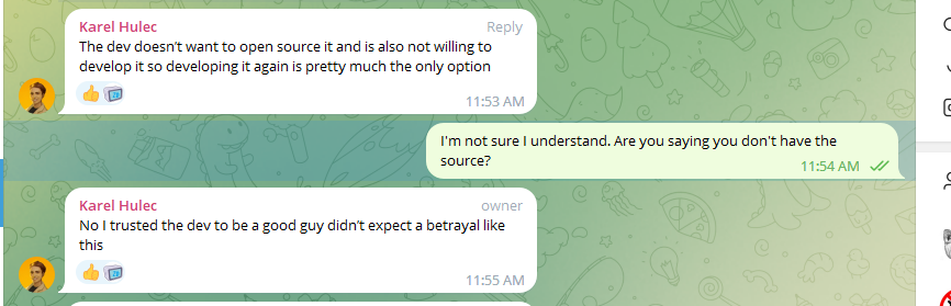 Frooxius and the rest of the team are now at yellowdogman.com. Karel the CEO of solirax owns The name neos, and the  coin but not the code. 

Anything you see from <a href="/neos_vr/">Neos Metaverse</a> is from karel.  #NeosVR