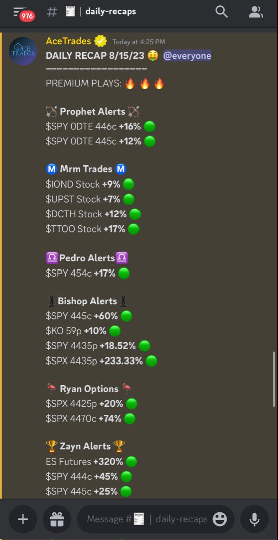CTTradingAlerts's tweet photo. Todays daily trade recap part 1:

Traded $SPY $SPX $UPST $DCTH $TTOO $IOND 

Great gains! All alerted in our discord 💪💰 https://t.co/YryUcE0faW