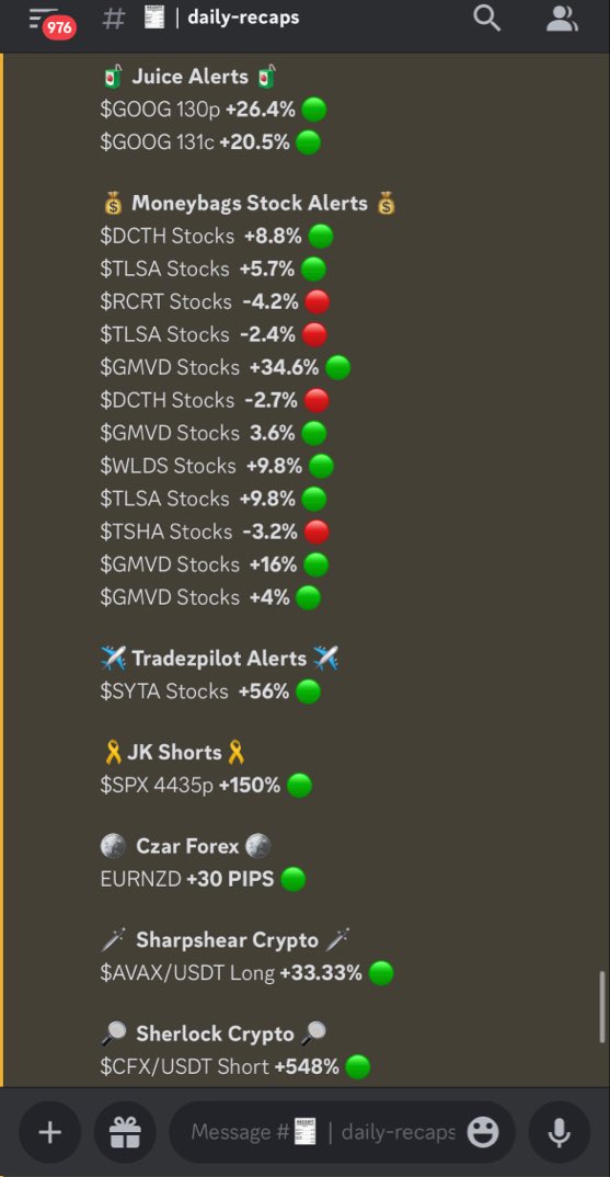 CTTradingAlerts's tweet photo. Daily recap part 2:

Traded $DCTH $TSHA $RCRT $GMVD $TSLA $WLDS $SYTA

All alerted in our discord 🔥 https://t.co/CsbRtFJvLQ
