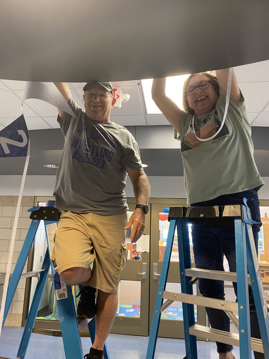MrsW_AHL's tweet photo. My principal, @A_MinearAHL, is ALWAYS  the first person to post pics on Twitter about @AHLHuskies but NEVER about how much she, her husband and her parents have done and continue to do to make our building feel like a home! 💙🐾💚 https://t.co/IJIgAMYJ0G