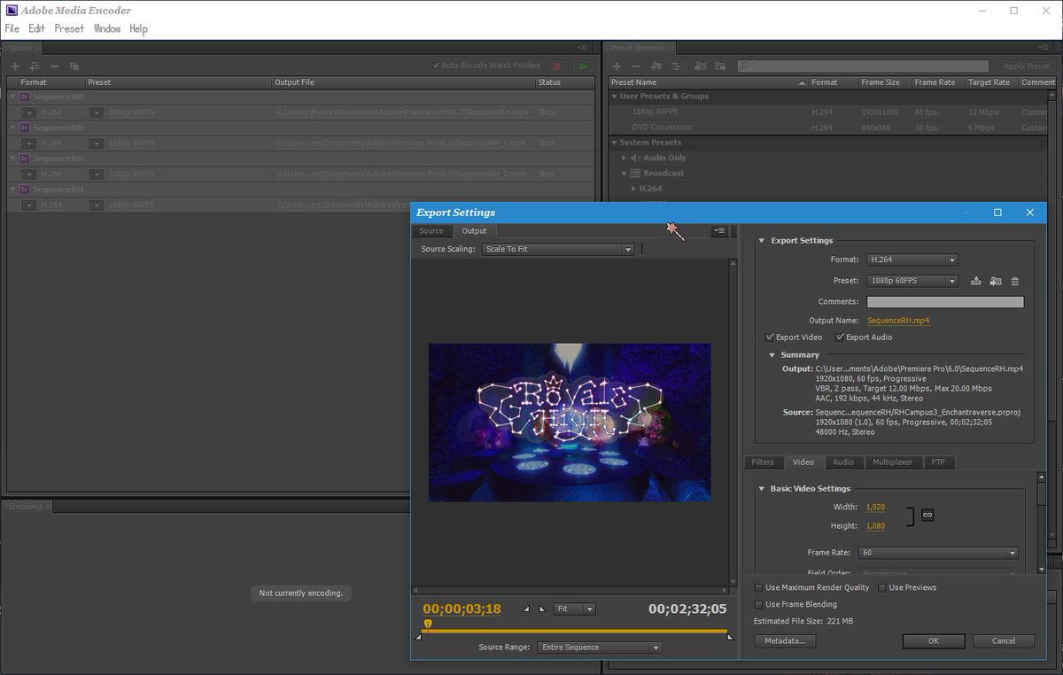 Xane_MMA's tweet image. I usually just render my videos using #AdobePremierePro itself, only accidentally opening #AdobeMediaEncoder sometimes, but today, I figured I should actually make use of the latter program.
I'm about to begin rendering four more #RoyaleHighCampus3 song videos. Wish me luck!