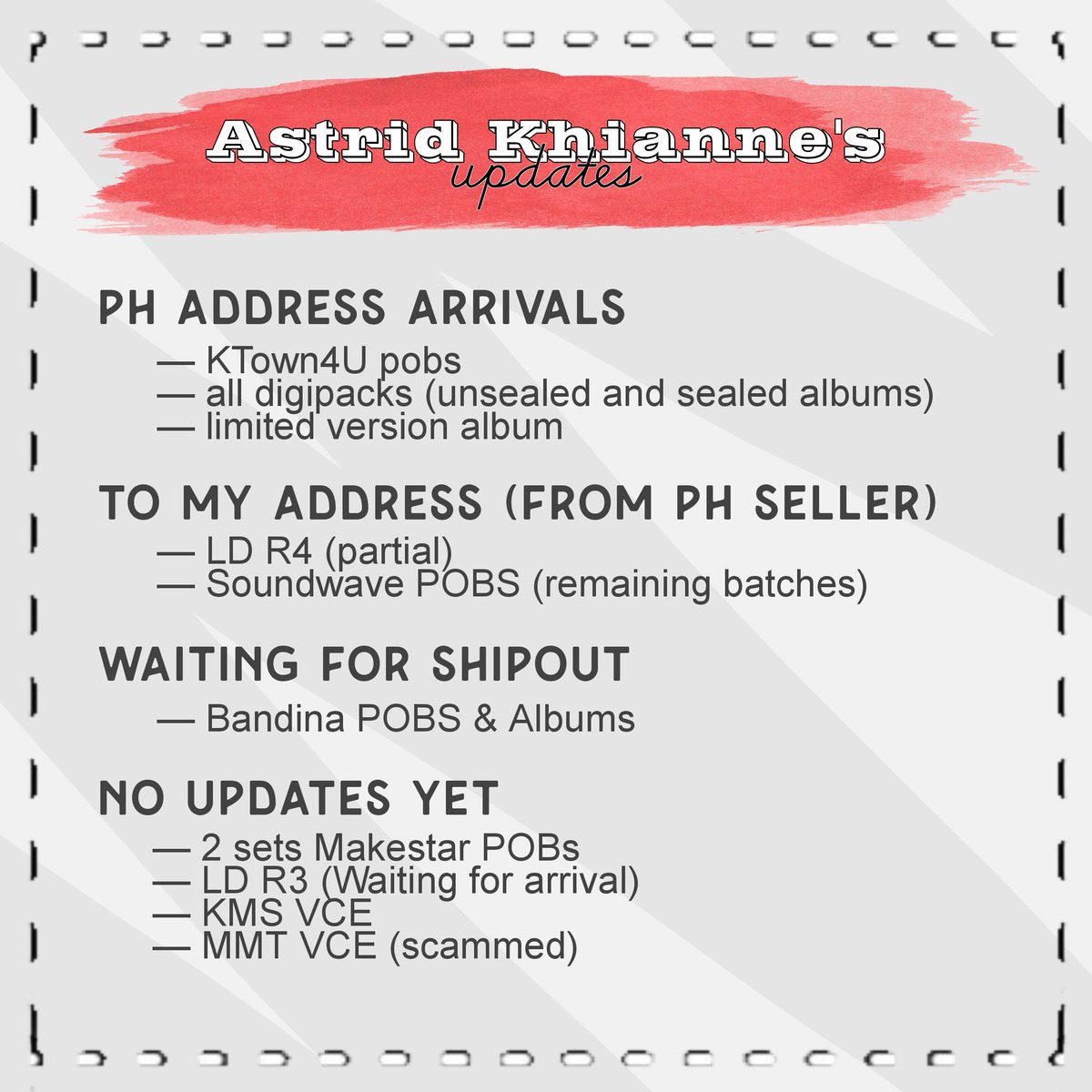 AstridKhianne's tweet photo. Astrid Khianne's UD | #AKupdates
MASS UPDATE!
Please do read it all thoroughly, kung may hindi po maintindihan you can dm me! 😊 https://t.co/dADlFRX5Fv