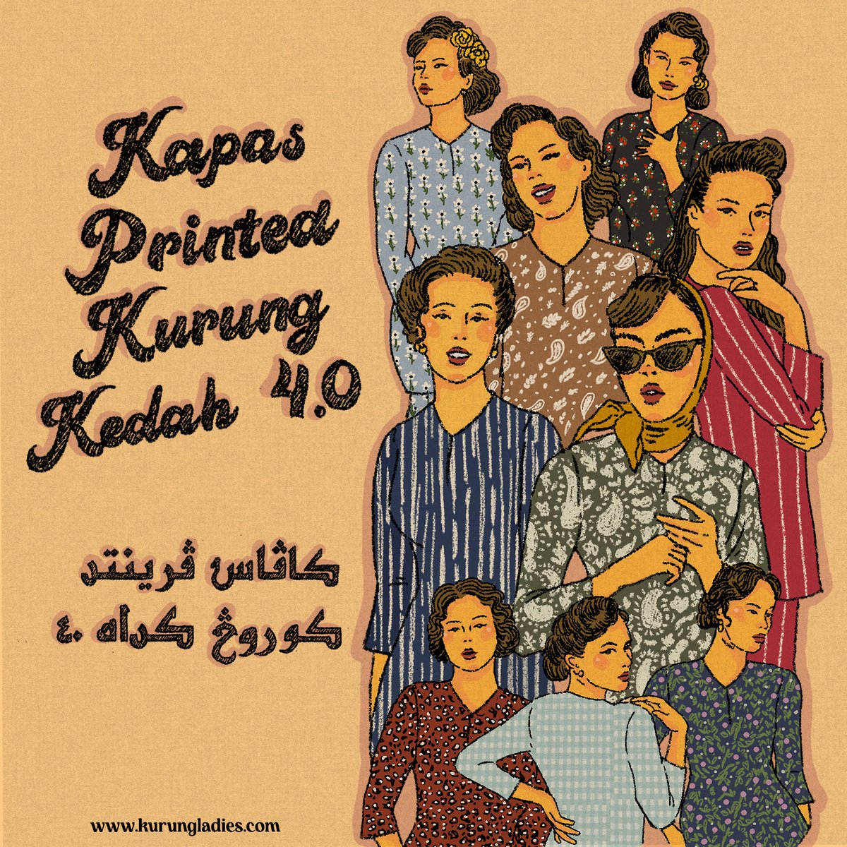illustration works for Kurung Ladies RTW 🌺 #fashionillustration