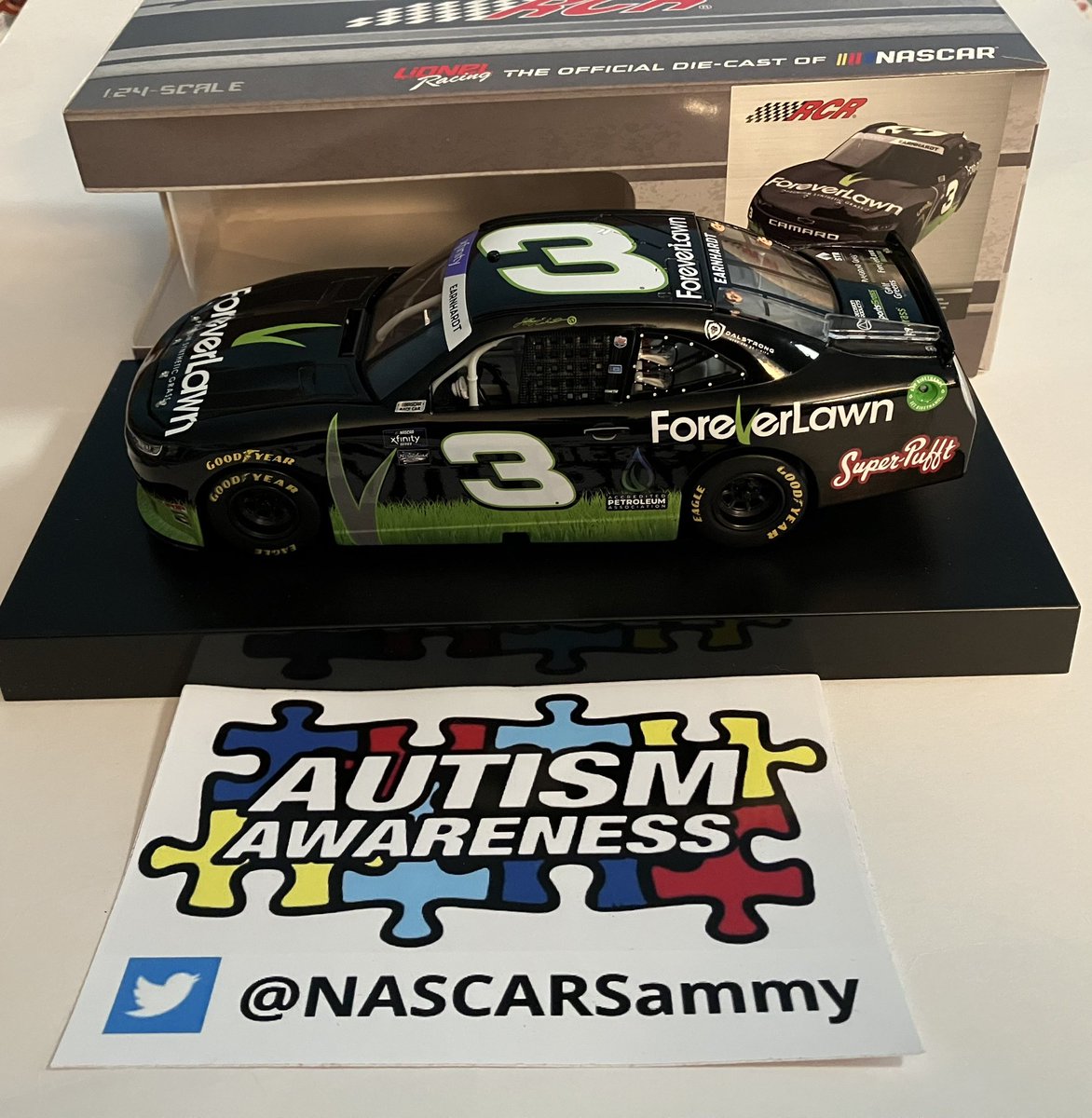NASCARSammy's tweet photo. 🚨It’s #Giveaway Time!!

To celebrate my upcoming Ambassadorship for @MarcusLemonis, https://t.co/UEHDzBC6pW &amp; https://t.co/Y6JgSaViD6, I’m giving away this  awesome Jeffrey Earnhardt diecast.

Follow-Retweet-Tag some friends. Winner announced Sunday.
#AutismAwareness in #NASCAR https://t.co/2Yv9geahuc