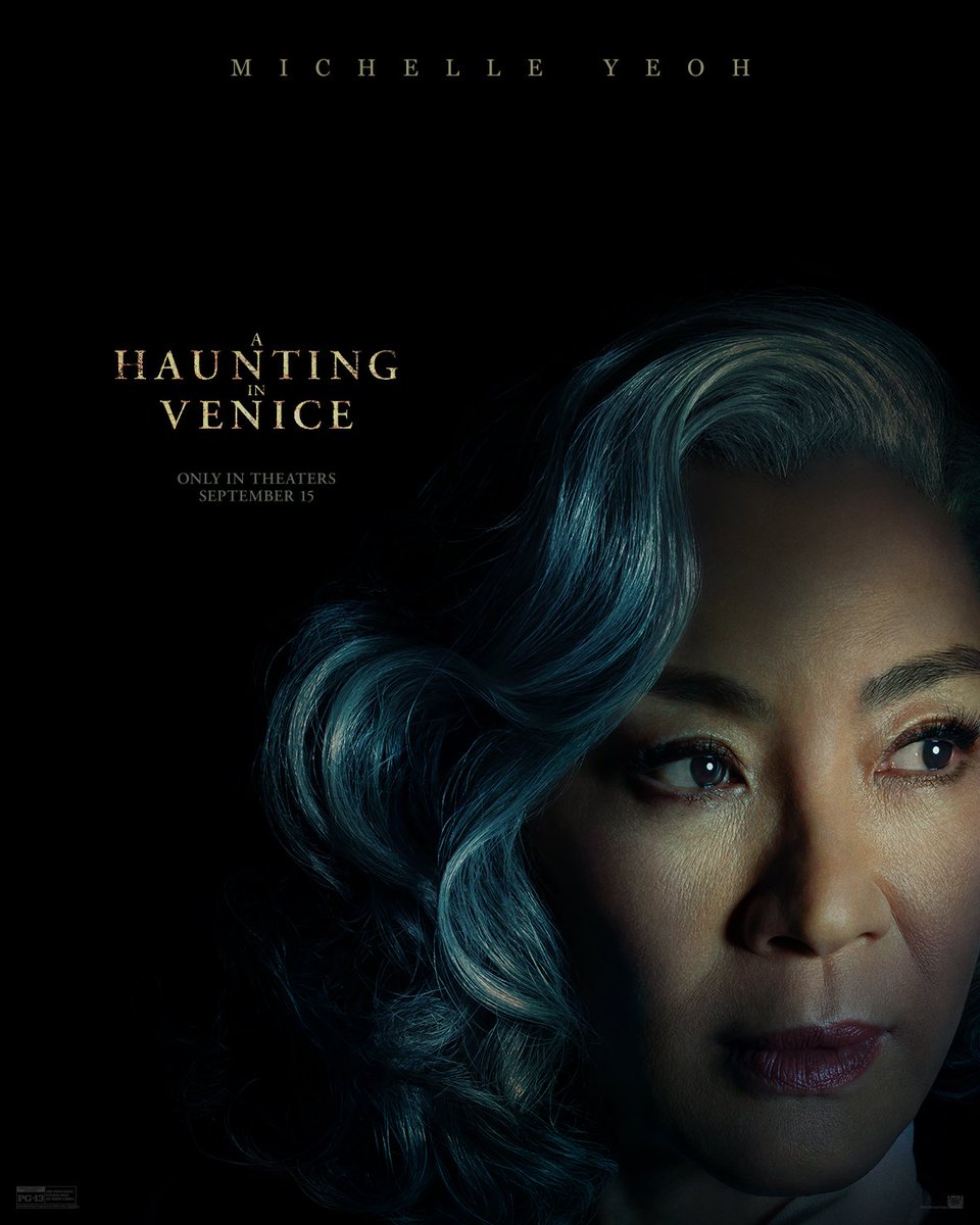 Character poster of Michelle Yeoh 🎬 Only in theaters September 15.👻 #MichelleYeoh #AHauntingInVenice #characterposter