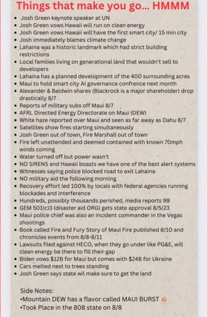 Alex57252435679's tweet photo. #maui #joshgreen #genocide #hawaiifires https://t.co/q9AyBpSO0n