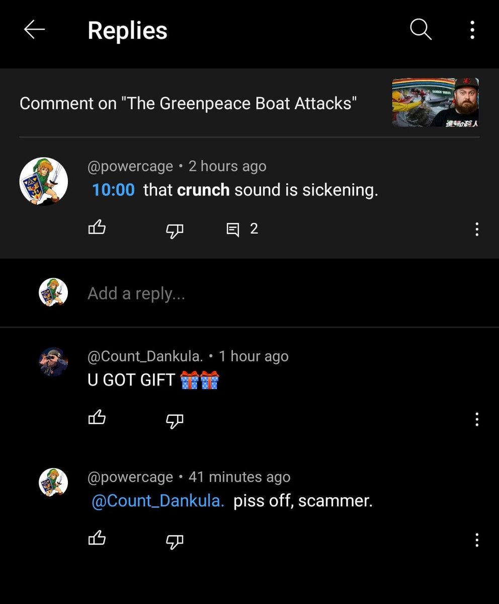 PowerCage01's tweet photo. @CountDankulaTV 
Check out this guy trying to scam people on your videos.
He made his account like 3 months after you did, and you didn't even get popular until years later. https://t.co/9C3ThzuYOZ