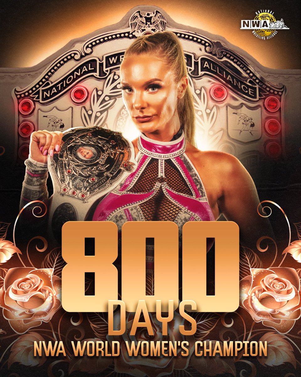 nwa's tweet photo. Congrats to the #OneTime Champ, @Kamille_brick for reaching 800 days as the World Women’s Champion! https://t.co/Dt0aRd23La