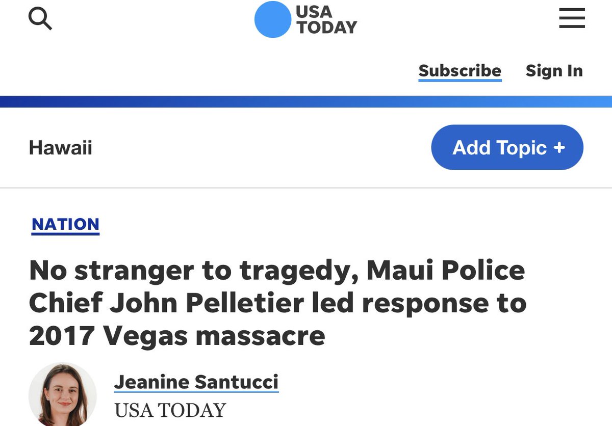 realDexJames's tweet photo. This is interesting. The police chief in Maui is the same police chief during the Las Vegas shooting. 

What are the odds?

h/t  @444Cin444 

#MauiFire #HawaiiWildfires https://t.co/CMo2D2n6un