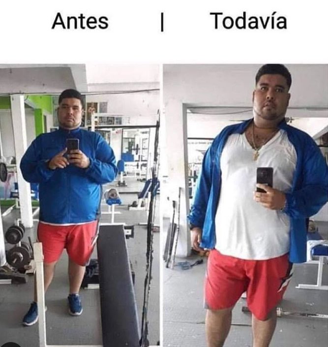 recien me di cuenta que hace como un año que voy  sin falta cinco veces a la semana al gimnasio y soy este
