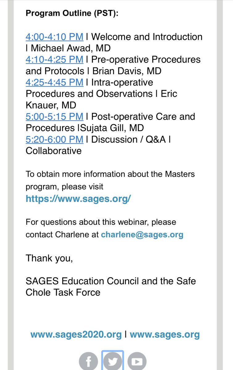Be sure to register for the webinar
Competency in Safe Cholecystectomy: Pre, Intra, and Post-Operative Strategies 
us06web.zoom.us/meeting/regist…
<a href="/SAGES_Updates/">SAGES is in Tampa in 2026!</a> <a href="/EzraTeitelbaum/">Ezra Teitelbaum</a> <a href="/rbarbosa91/">Ron Barbosa MD FACS</a> <a href="/VNikolian/">Vahagn C. Nikolian, MD</a> 
Maybe I will wear my cape!!