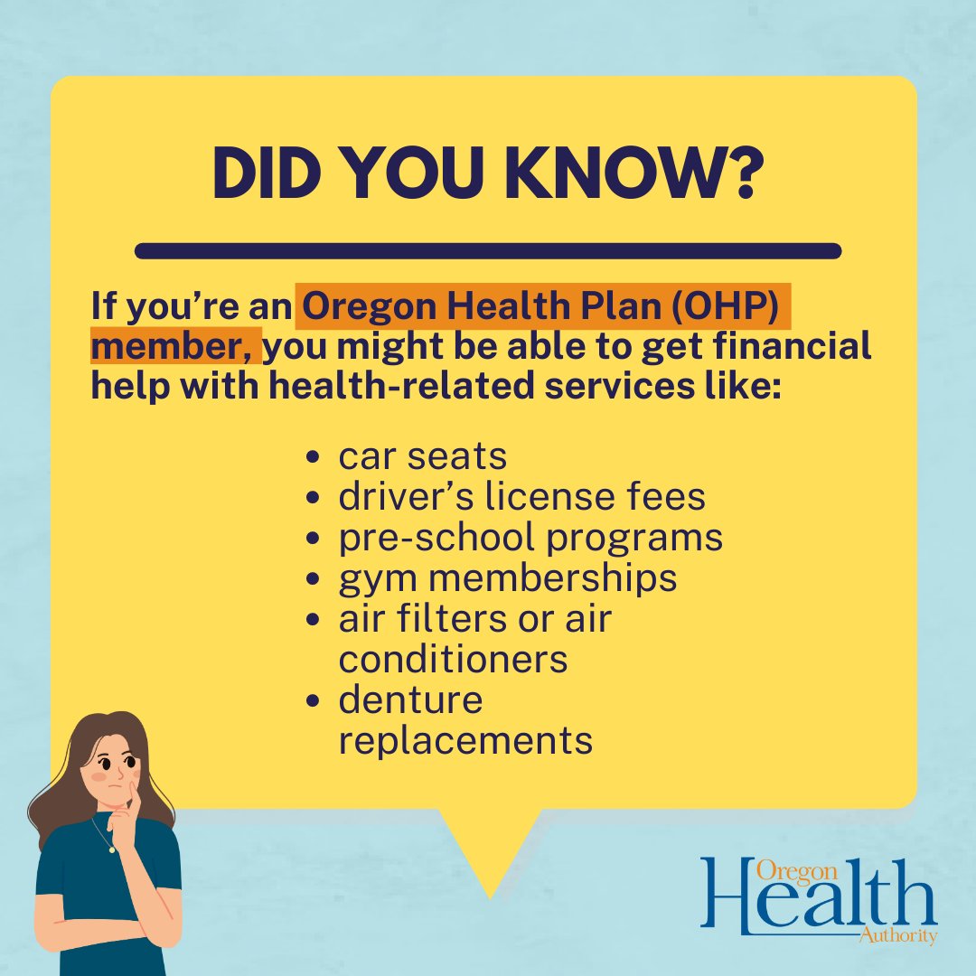 DYK: If you’re an Oregon Health Plan (OHP) member, you might be able to get financial help with hotel stays after surgery or modifications to your home related to your medical condition. For more information, read our blog ow.ly/EeAq50PxUJV