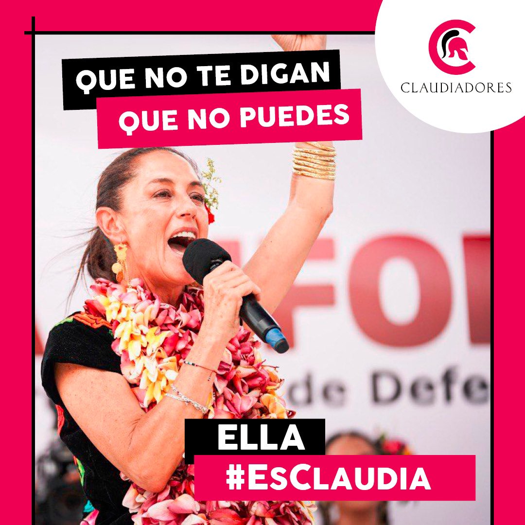 claudiadores4T's tweet photo. Cuando te digan que no puedes, claro que puedes. Así se forjaron los grandes cambios en México 🇲🇽 

La #4T es una lucha de millones de mexicanas y mexicanos que no puede retroceder. 

#EsClaudia la mujer que continuará con esta lucha y aquí estamos  #Claudiadores https://t.co/4Gs3LKwucm