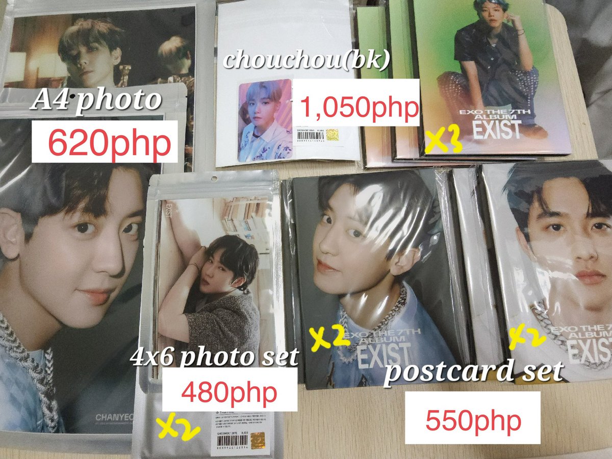 add2rupokcart's tweet photo. ✨ #EXO EXIST POP UP STORE MDs

Price: prefer on the photo
DOP: 200php (PAYO) | Rem Bal (Aug 30)

💕 1ST MD 
       - 4Cut Photoset

💕 2nd MD
      - A4 Poster 
      - Postcard Set 
      - ChouChou
      - 4x8 Photoset 

NETA| NO CANCELLATION
 
‼️ SEALED ‼️

✅ DM to avail https://t.co/31fcCFk86q