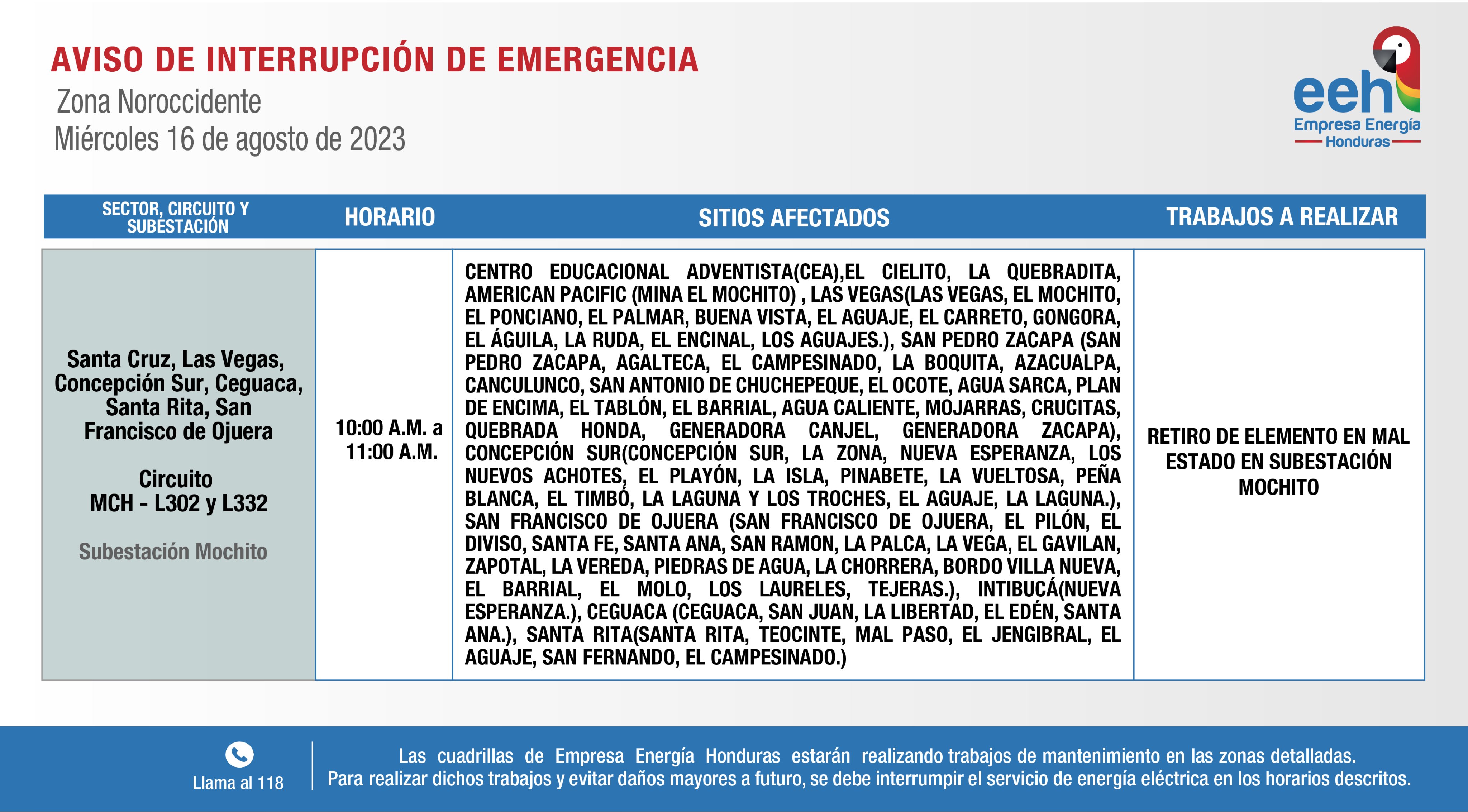 div id='DTElementID-22639280' class='Kicker'>Sectores de Honduras sin  electricidad el lunes 27