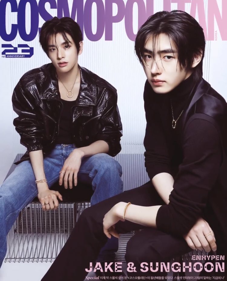 EnhypenGroup's tweet photo. 📸 | 230816 PHOTO #JAKE #SUNGHOON 

Sunghoon and Jake for Cosmopolitan x Tiffany and Co. September Cover Issue! 

#ENHYPEN #엔하이픈 @ENHYPEN @ENHYPEN_members https://t.co/sV9TXUAb2N