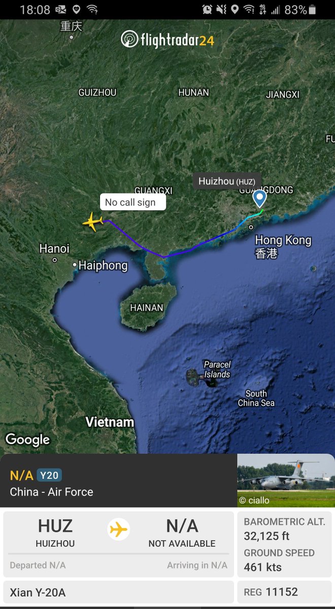 #ChinaAF (#PLAAF) Y-20A #11152
#7A425D heading west from #Huizhou
@gosthdarkconrad @Oceanworldfree