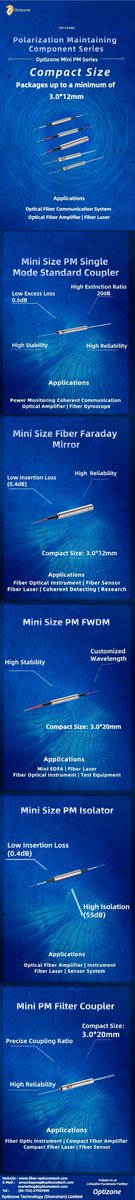 Catheri31008624's tweet image. Polarization Maintaining Component Series Mini PM series from Optizone  3.0x12mm

#minisizeopticalcomponents #fiberlaser #passiveopticalcomponents