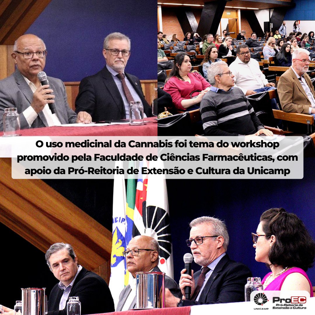 O uso medicinal da Cannabis foi tema do workshop promovido pela Faculdade de Ciências Farmacêuticas (FCF), com apoio da Pró-Reitoria de Extensão e Cultura (Proec) da Unicamp.

Confira a matéria completa em: proec.unicamp.br/noticias/uso-m…

#UNICAMP #PROEC