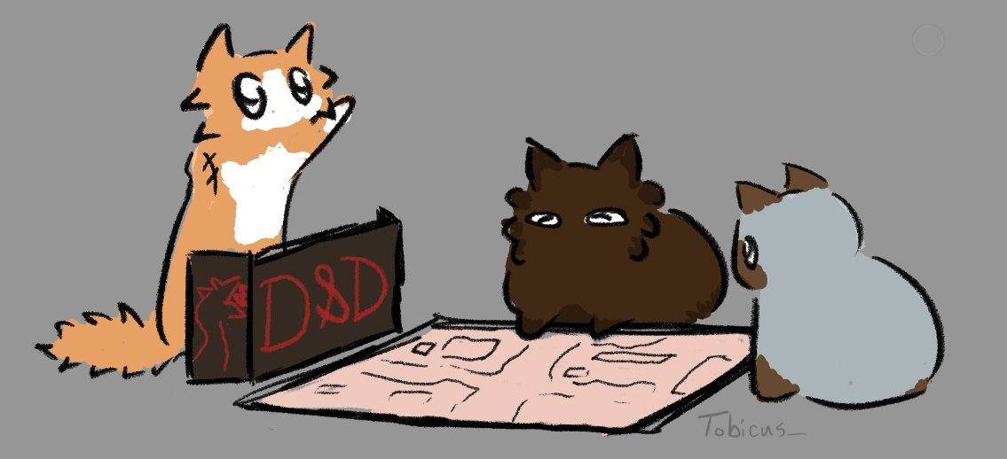 Tobicus_'s tweet photo. cats playing dnd https://t.co/Lw7B1e1DMC