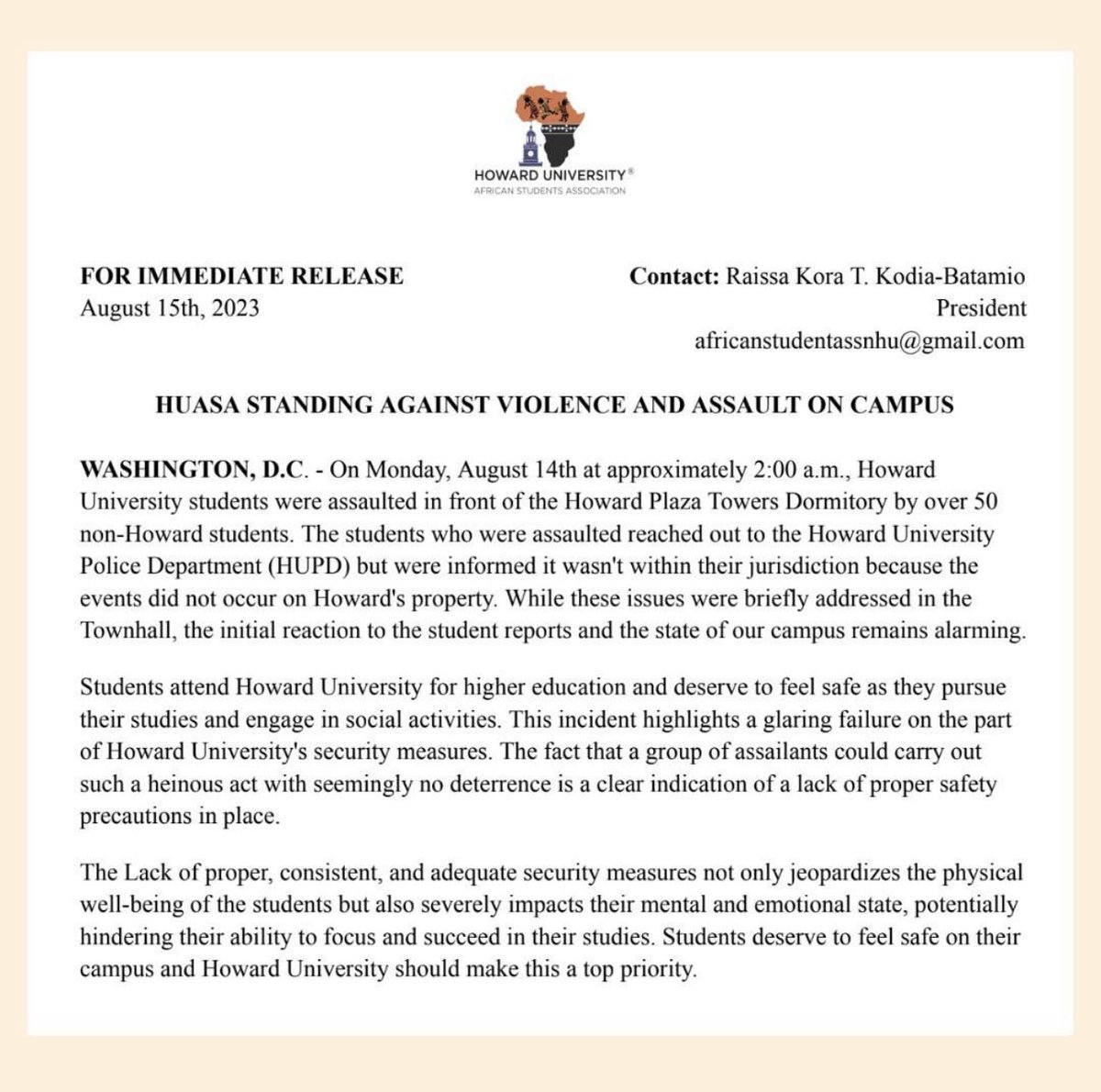 Howard U ASA tweet media