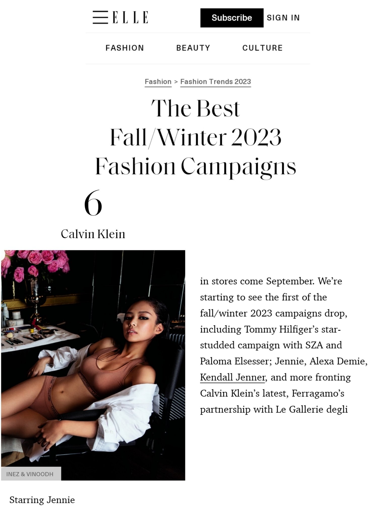 Kendall Jenner, Alexa Demie, Jennie and more in Calvin Klein's