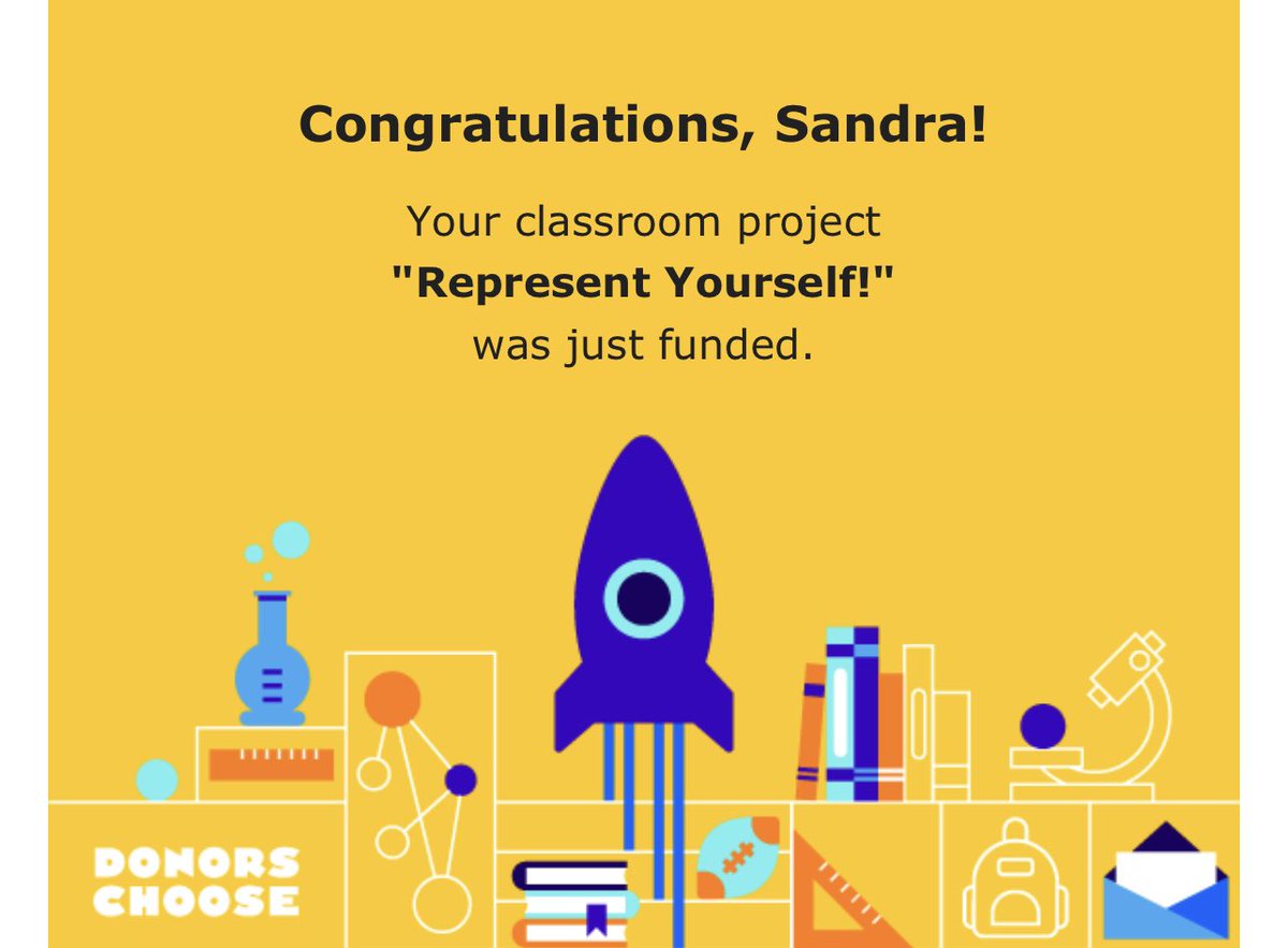 Thank you all for your support!!! 🚀🚀🚀yahoooo! Woohooo!!! My kiddos can create a more realistic self portrait with the supplies from this project! 🤗@DonorsChoose