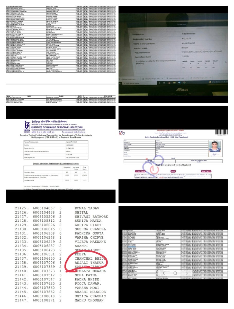 ये मेरे 5 साल की मेहनत और results है। इन results मे सारे पास वाले results हैं। क्या मैं अब भी आपको fake लगती हू।
Ssc, railway, banking, vyapam almost सारी exams पास की है with proof इससे ज्यादा और क्या दू।🥺😢😓
1 लड़की के लिए ये कितना मुश्किल होता है
#mamaji_mppatwari_niyuktido