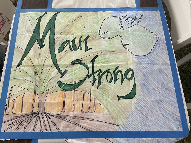HawaiiRedCross's tweet photo. Posterboard, crayons, and a little creativity is all it took to put into color what many have used as a mantra recently: Maui Strong. Children in the shelter found a way to both stay occupied and buoy morale for our Maui ohana. We're honored to share them here. #MauiStrong ❤️🌺 https://t.co/C6pXirSNKe