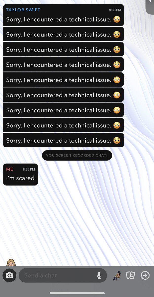 glowingkirbert's tweet photo. @Snapchat @Ra3wej WHY IS MY AI POSTING ON ITS STORY AND LEAVING ME ON OPEN AND BEING BROKEN. STOP https://t.co/Y4qlSBmHwb