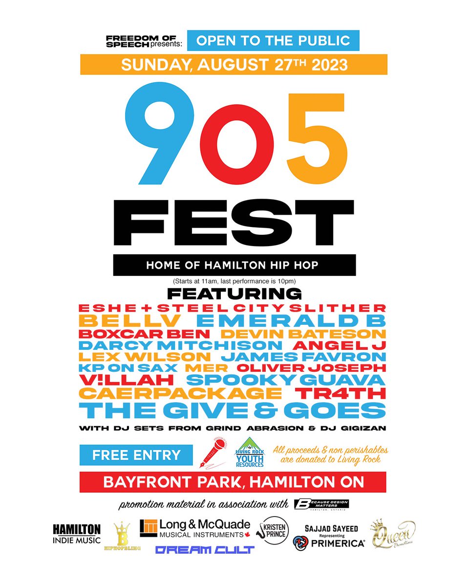ktriggs905's tweet photo. THIS YEARS LINEUP FOR @905Fest  is stacked !!! Tons of great acts from Hamilton &amp; the GTA 

Come out and bring your non perishables we will be collecting for @LivingRockHamON 

In association with @tweetsbybrody 

#hamont #festival #fundraiser #community #food #arts #music https://t.co/gBUc1agP1r