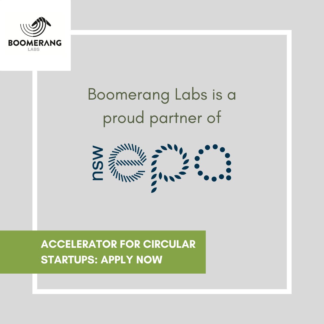 We're excited to work with <a href="/nsw_epa/">NSW EPA</a> to deliver our 2023-24 Accelerator for circular economy startups 🚀

Applications are still open until COB next Friday 25 August and we're inviting all NSW-based late stage circular startups to apply!

boomeranglabs.org.au/accelerator