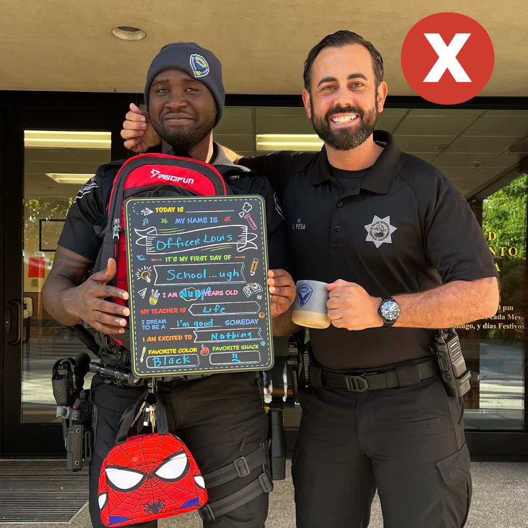 FairfieldPolice's tweet photo. Our SROs are ready for the first day of school! Are you? Here are some safety tips for those morning “back to school” photos: https://t.co/ZgTmYu45K7 #backtoschool #fpd #ffpd #FirstDayOfSchool https://t.co/8xk8ILuKcO
